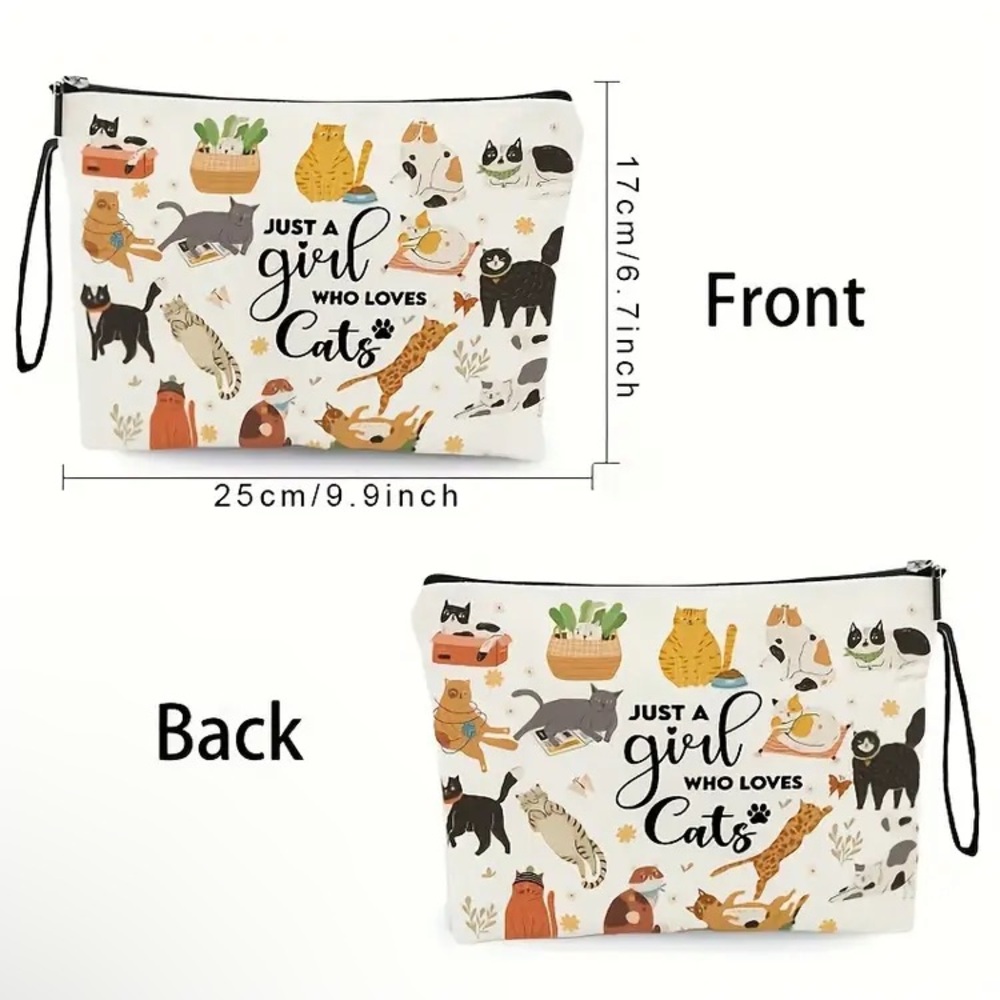 Cat Lover Wristlet “Just a Girl Who Loves Cats” - NEW - Picture 2 of 4